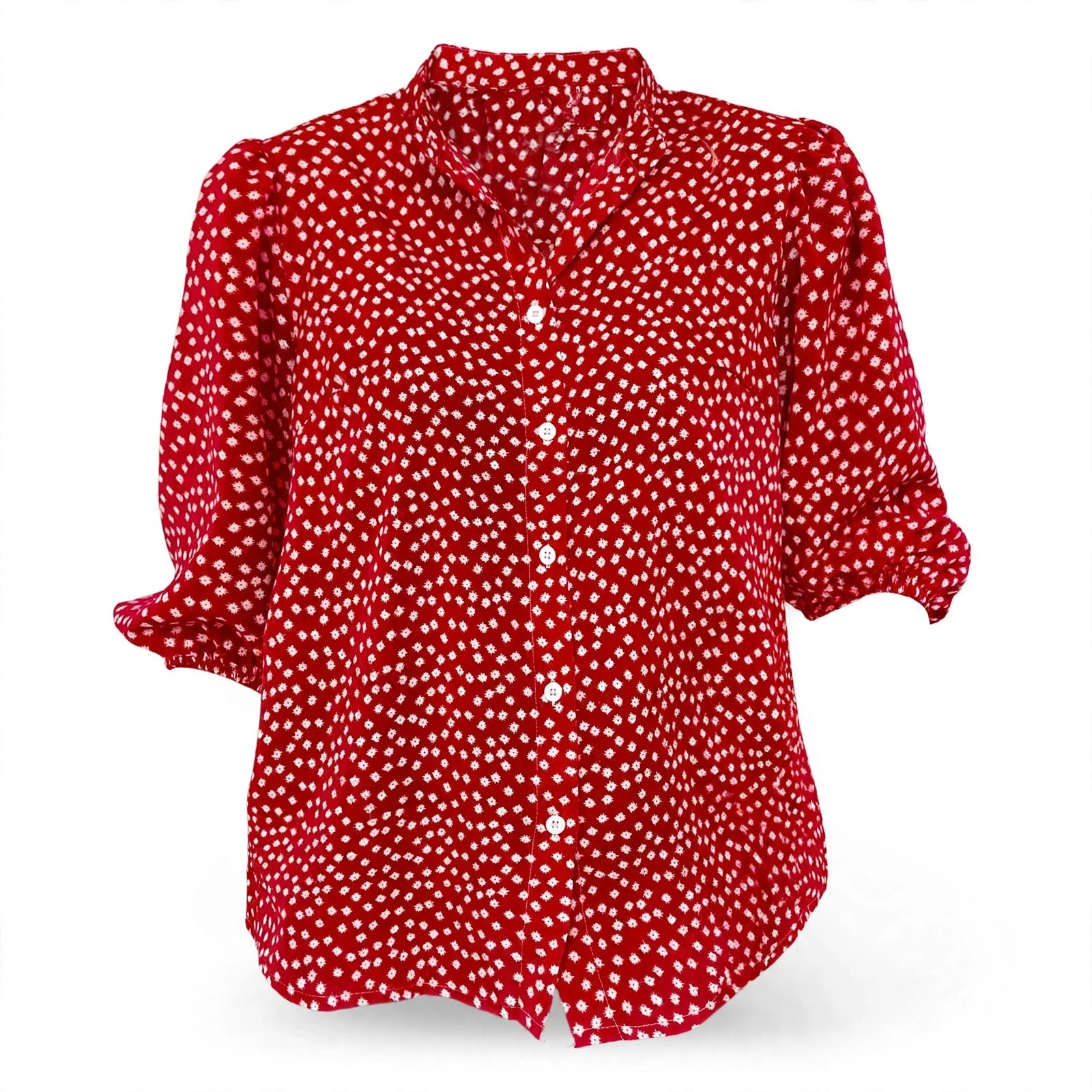 Ella Whitfield | Polka Dot Button Blouse With Flutter Sleeves For Women
