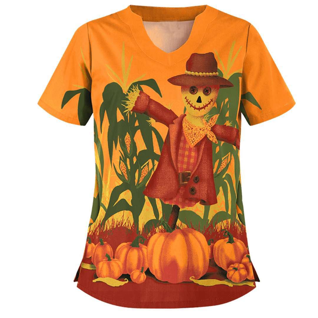 Meredith Fenlon | Autumn Print V-Neck T-Shirt For Women