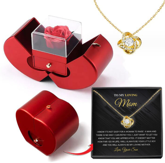 Matilda Cross | Preserved Rose Jewellery Box With Necklace For Women