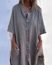 Valerie Moreau | Boho Shirt Maxi Dress For Women
