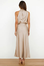 Isla Crompton | Satin Halter Midi Dress For Women