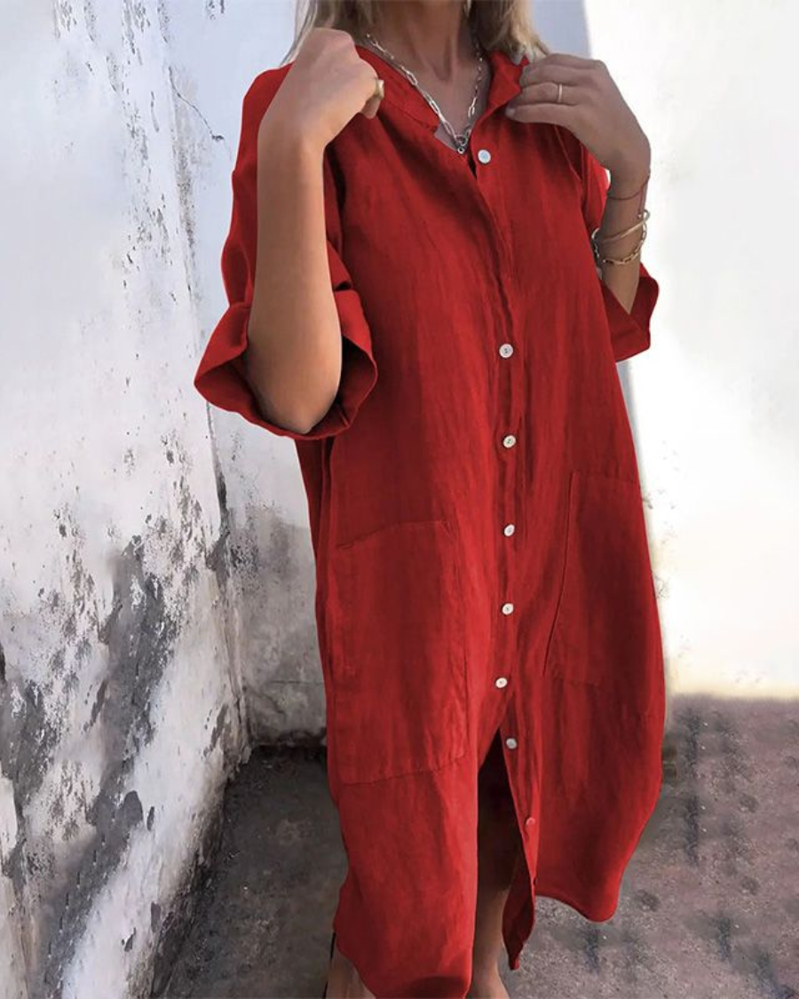 Valerie Moreau | Boho Shirt Maxi Dress For Women