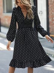 Ruby Kensington | Flowing Polka Dot Midi Dress For Women