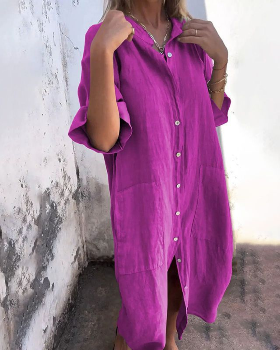 Valerie Moreau | Boho Shirt Maxi Dress For Women