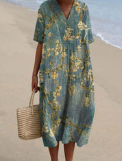 Bice Tidmore | Floral Print V-Neck Midi Dress For Women