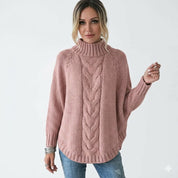 Sienna Moreau | Oversized Cable Knit Poncho Sweater For Women