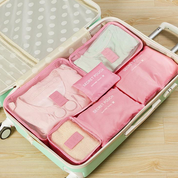 6-Piece Waterproof Packing Cubes Set - Pink