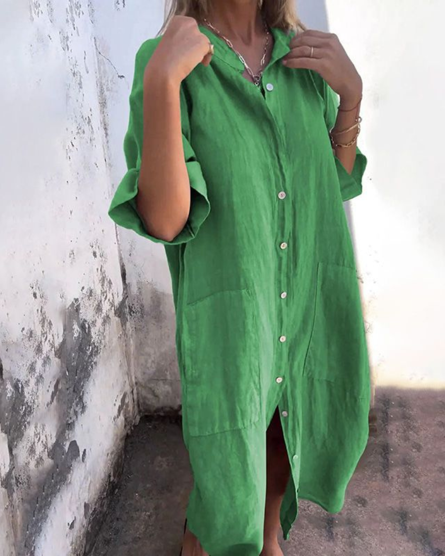Valerie Moreau | Boho Shirt Maxi Dress For Women