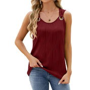 Erin Doyle | Ribbed Ring Detail Tank Top For Women