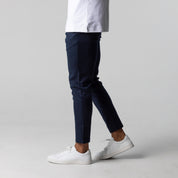 Lorcan Merefield | Navy Slim Fit Stretch Ankle Trousers For Men