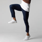 Lorcan Merefield | Navy Slim Fit Stretch Ankle Trousers For Men