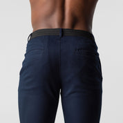 Lorcan Merefield | Navy Slim Fit Stretch Ankle Trousers For Men