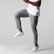 Lorcan Merefield | Navy Slim Fit Stretch Ankle Trousers For Men