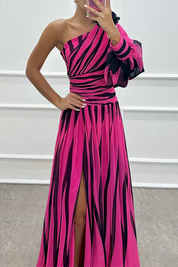 Phoebe Larkin | Striped One-Shoulder Maxi Dress For Women