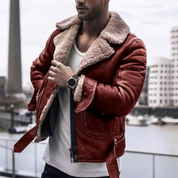 Connor Reid | Sherpa-Lined Leather Biker Jacket For Men