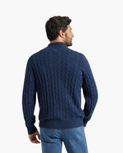 Francesco Bellandi | Cable Knit Half-Zip Sweater with Classic Texture For Men
