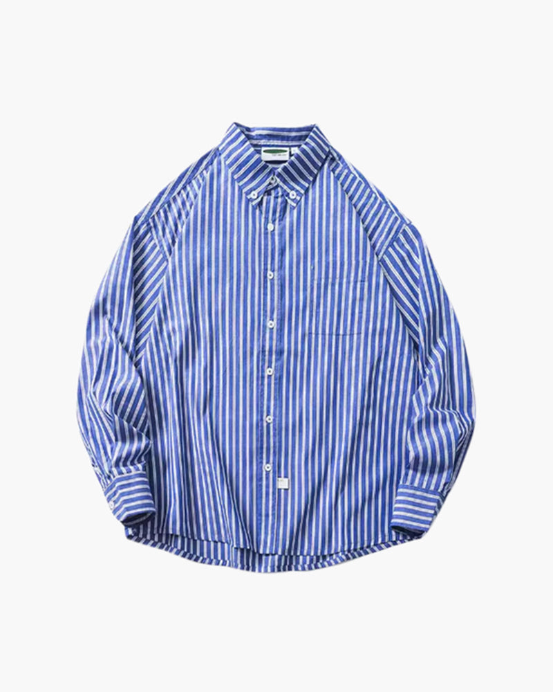 Alessio Moretti | Striped Cotton Relaxed Shirt with Modern Tailoring For Men