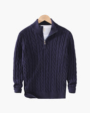 Francesco Bellandi | Cable Knit Half-Zip Sweater with Classic Texture For Men