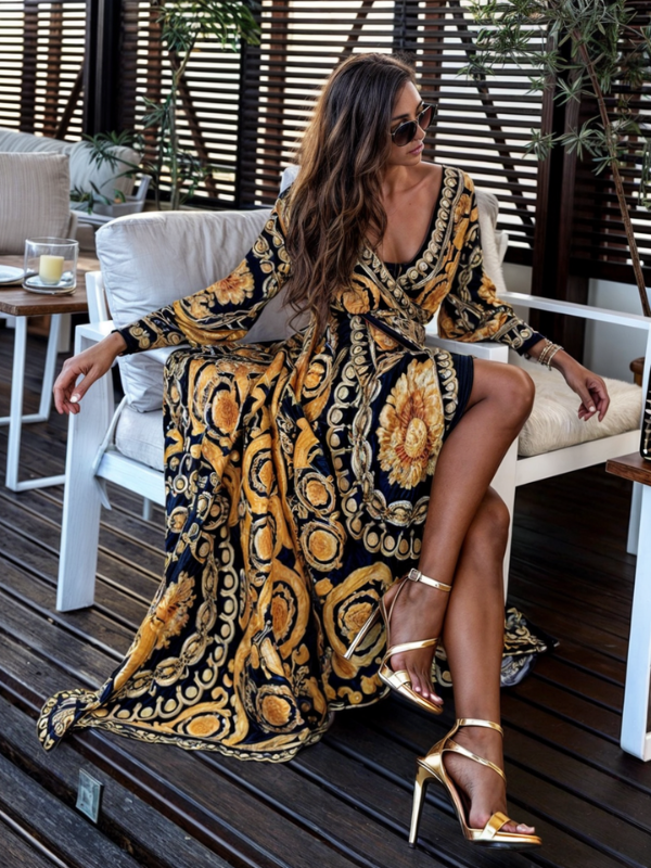 Ella Harrow | Bohemian Maxi Dress With Slit