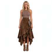 Lucy Jones | Suede Wrap Skirt With Tassel Detail For Women