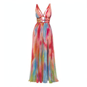 Emma Young | Watercolor Print Maxi Dress For Women