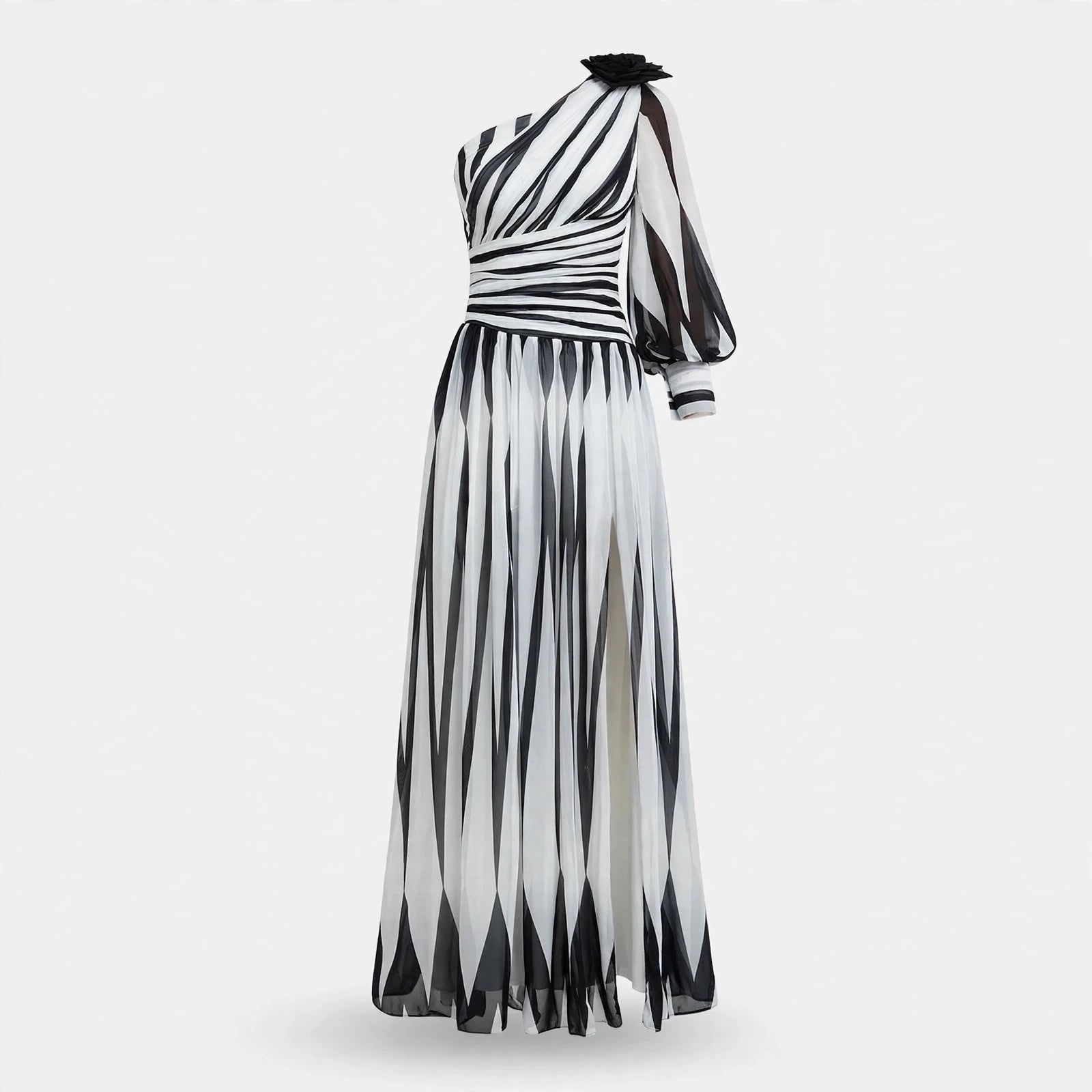 Phoebe Larkin | Striped One-Shoulder Maxi Dress For Women
