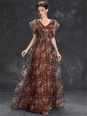 Isabella Reeves | Floral Graduation Dress With Tulle Overlay For Women