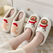 Frosty Cheer | Cream Santa Christmas Slippers Unisex