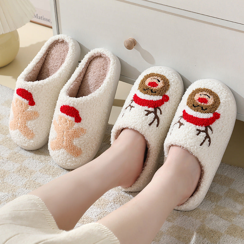 Frosty Cheer | Cream Santa Christmas Slippers Unisex