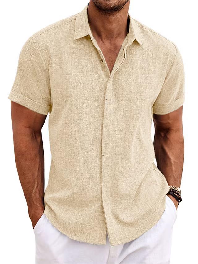 Cesare Crandale | Short Sleeve Linen-Look Summer Shirt For Men