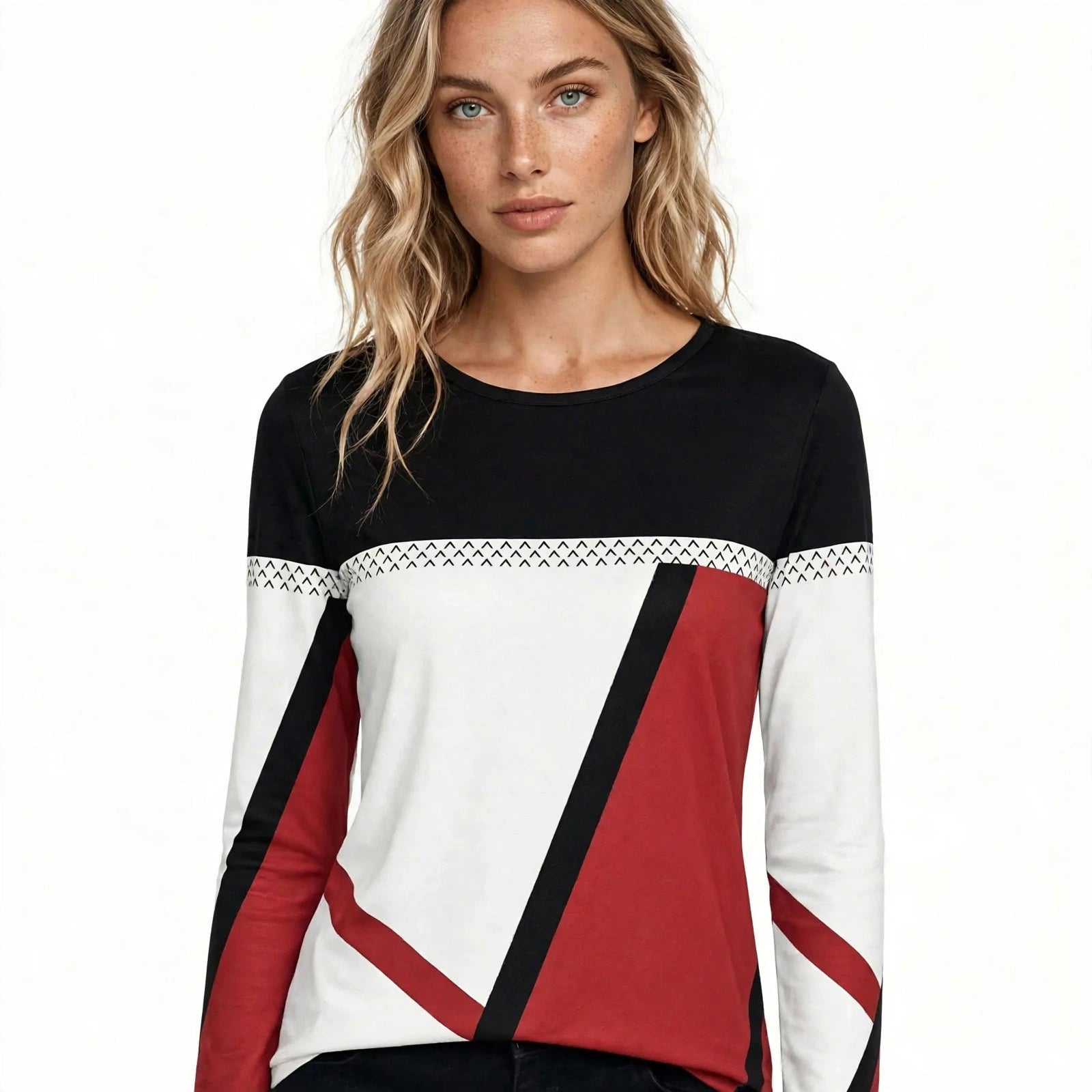Grace Ellingham | Colour Block Long Sleeve Blouse For Women