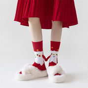 Joy | Red Santa Hand-Holding Christmas Socks Unisex & Couples