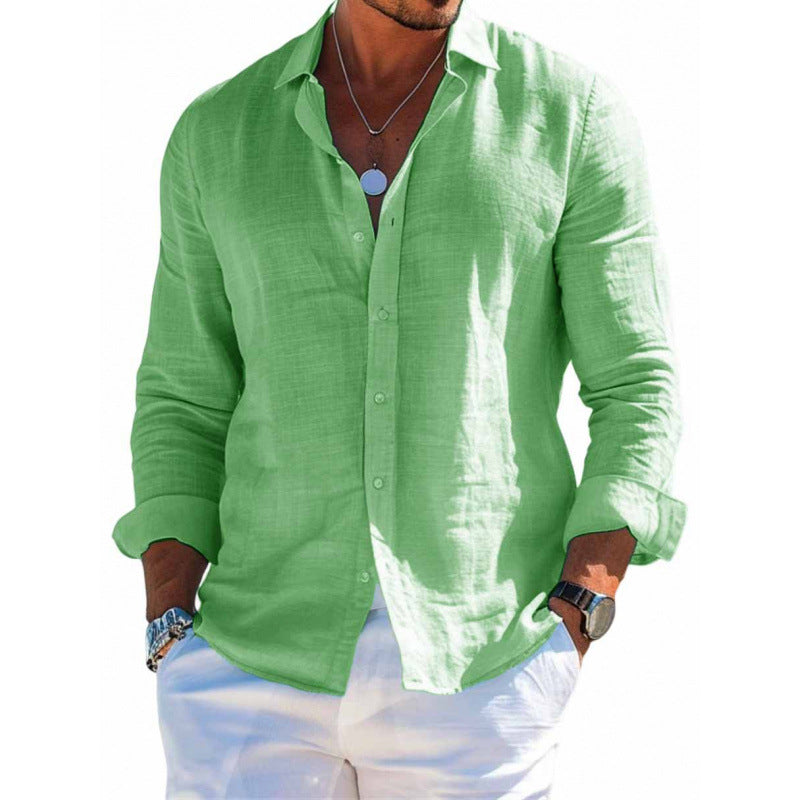 Bruno Harthurst | Grey Relaxed Linen-Look Shirt For Men