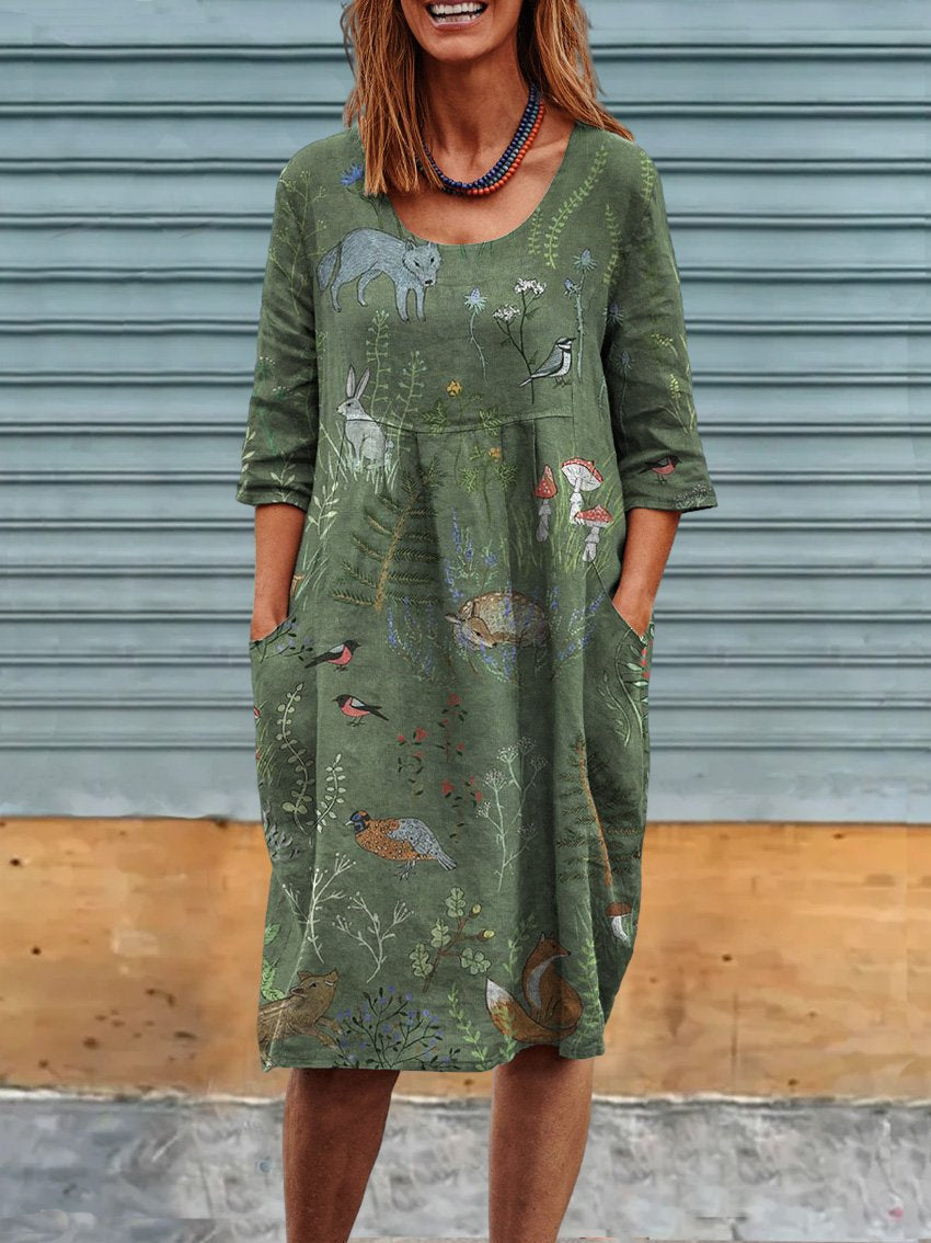 Tina Colebridge | Floral Print Half Sleeve Midi Dress For Women