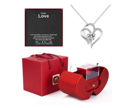 Matilda Cross | Preserved Rose Jewellery Box With Necklace For Women
