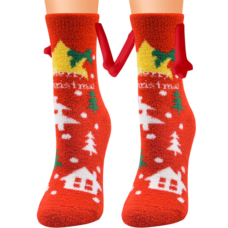 Ember | Red Santa Magnetic Christmas Socks Unisex & Couples