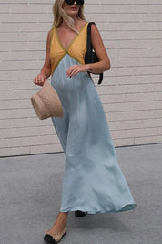 Rosalind Hawke | Maxi Dress With Colorblock V-Neck For Women