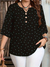 Ivy Redmond | Polka Dot Half Sleeve Blouse For Women