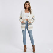 Elena Moreau | Soft Knit Striped Cardigan For Women