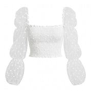 Ophelia Marsh | Sheer Chiffon Puff Sleeve Blouse For Women
