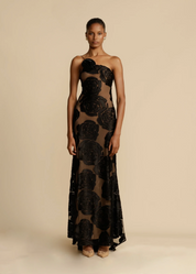 Elise Cromwell | Velvet Rose Maxi Evening Dress For Women