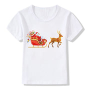 Merry Ember | White Santa Reindeer Christmas T-Shirt Unisex