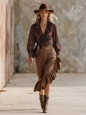 Rhiannon Blackwood | Corduroy Skirt With Ruffled Hem