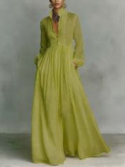 Harper White | Elegant Long Sleeve Maxi Dress For Women