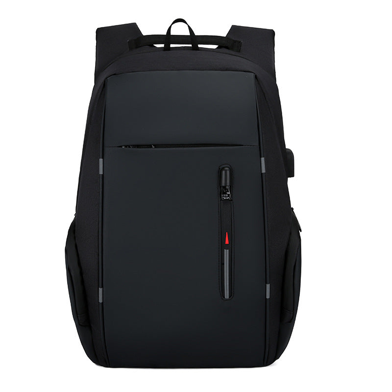 Water-Resistant USB Laptop Backpack - Black
