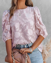 Amelie Rousseau | Floral Puff Sleeve Blouse For Women