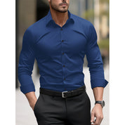 Stefano Malfield | Royal Blue Slim Fit Dress Shirt For Men