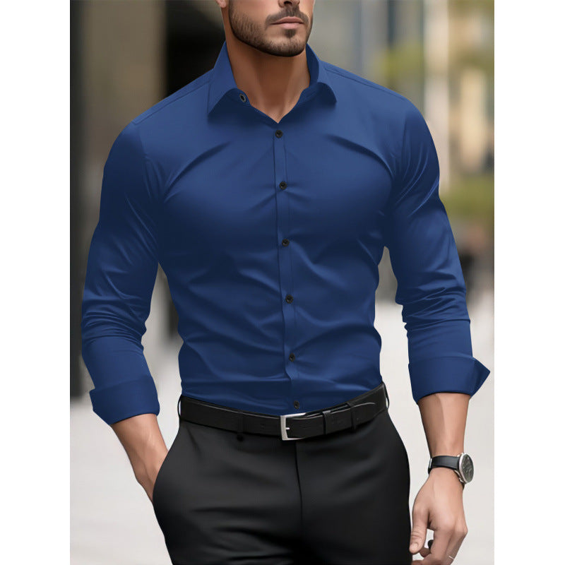 Stefano Malfield | Royal Blue Slim Fit Dress Shirt For Men