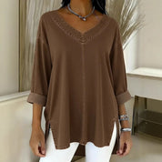 Clarissa Dunmore | Relaxed Denim V-Neck Top For Women