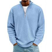 Liam Robertson | Ribbed Corduroy Quarter-Zip Sweatshirt For Men